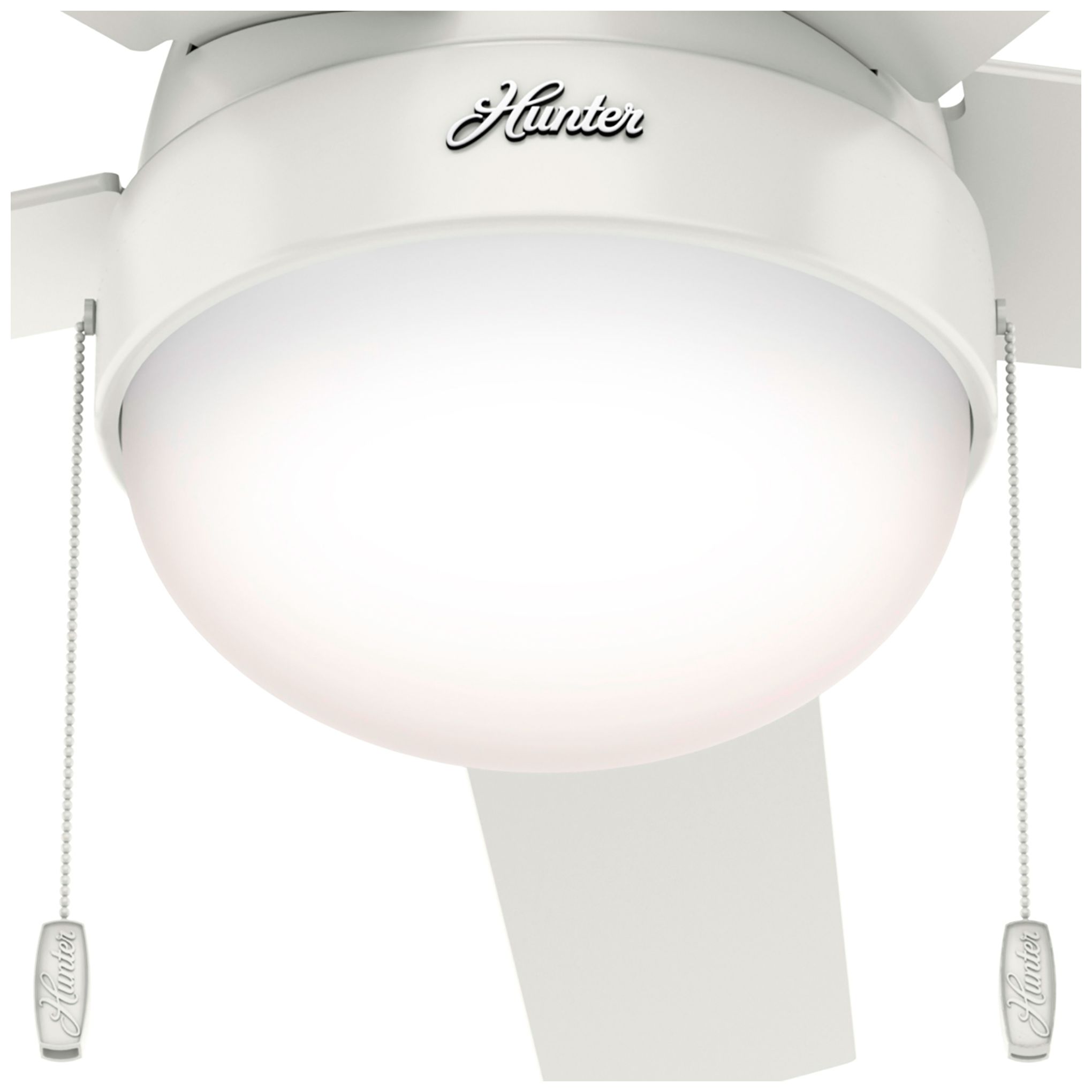 Image 6 52" Hunter Anslee LED Fresh White Finish Ceiling Fan with Pull Chain more views