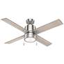 52" Hunter Beck Brushed Nickel LED Ceiling Fan w/ Oak Blades