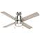 52" Hunter Beck Brushed Nickel LED Ceiling Fan w/ Oak Blades