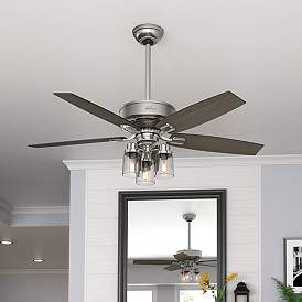 Image1 of 52" Hunter Bennett 3-Light LED Brushed Nickel Ceiling Fan with Remote