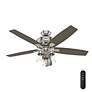3_52" Hunter Bennett 3-Light LED Brushed Nickel Ceiling Fan with Remote more views