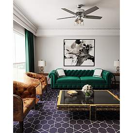 Image4 of 52" Hunter Bennett 3-Light LED Brushed Nickel Ceiling Fan with Remote more views