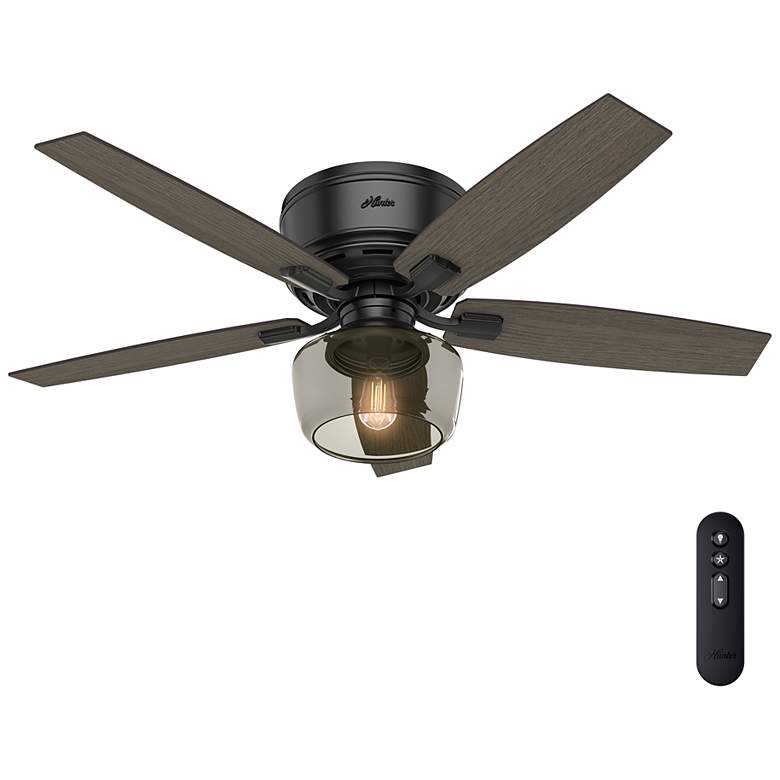 Image 2 52" Hunter Bennett Indoor Matte Black LED Ceiling Fan with Remote