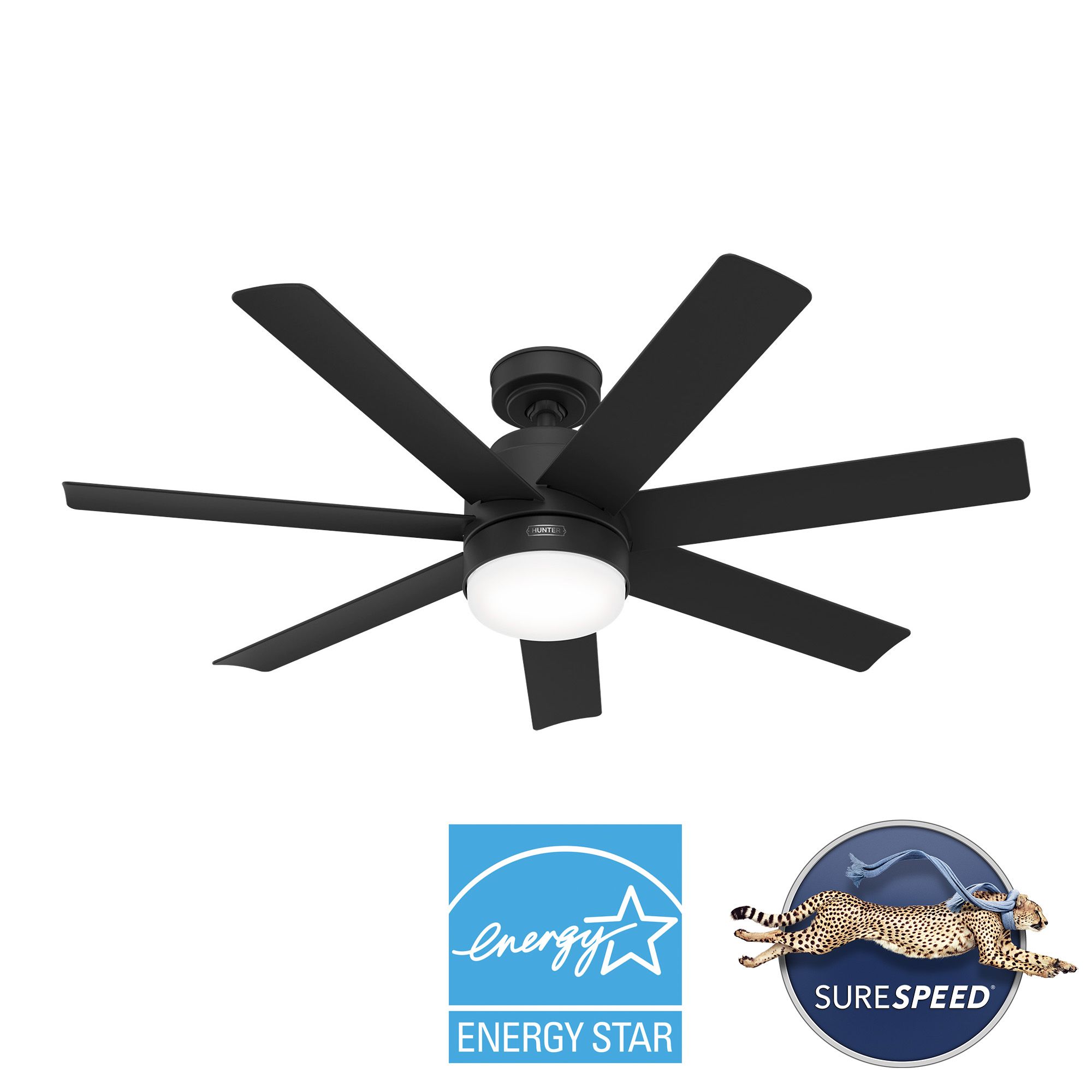 Image 3 52" Hunter Brazos Matte Black LED Ceiling Fan more views