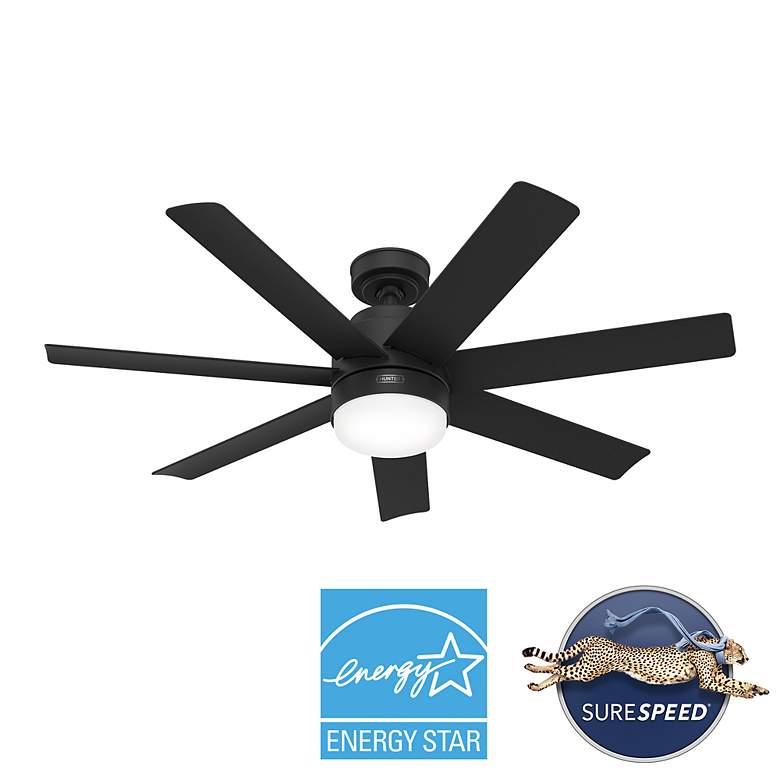 Image 3 52" Hunter Brazos Matte Black LED Ceiling Fan more views