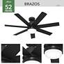 7_52" Hunter Brazos Matte Black LED Ceiling Fan more views