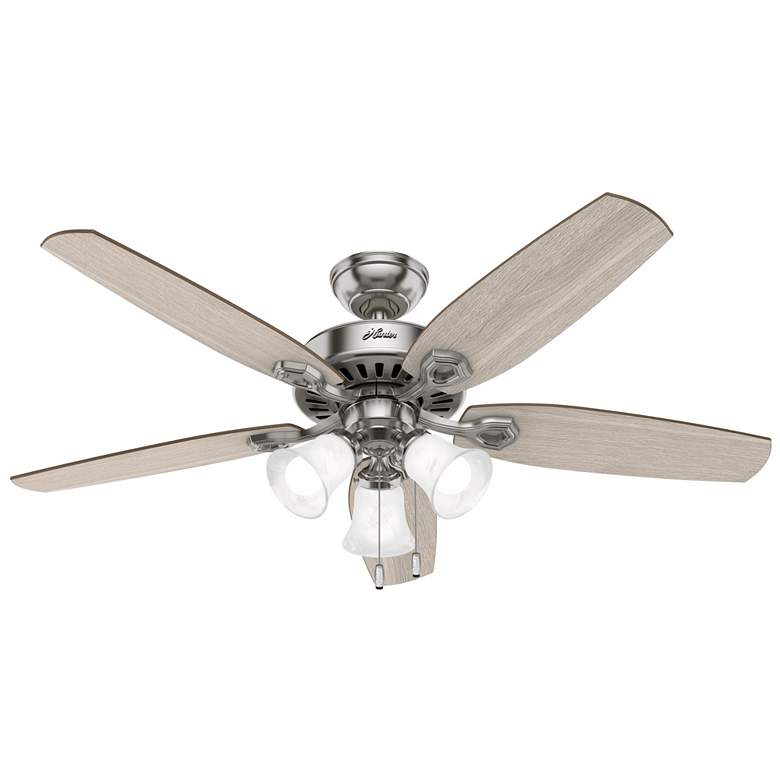 Image 1 52" Hunter Builder Brushed Nickel Ceiling Fan with LED Light Kit