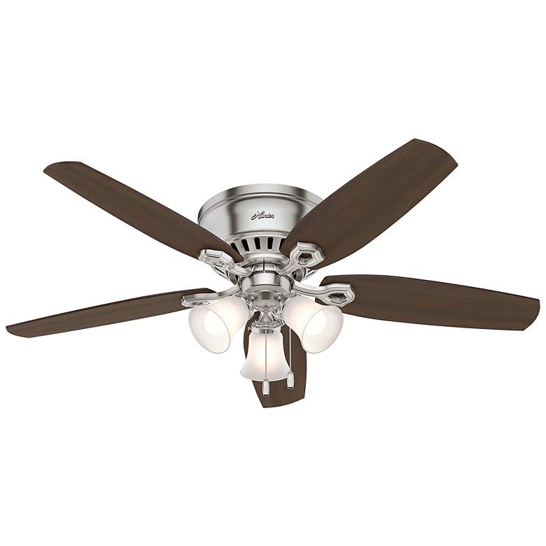 Image 2 52" Hunter Builder Brushed Nickel Low Profile Ceiling Fan with LED Lig