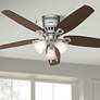 1_52" Hunter Builder Brushed Nickel Low Profile Ceiling Fan with LED Lig