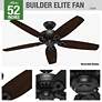 6_52" Hunter Builder Elite Matte Black Ceiling Fan more views