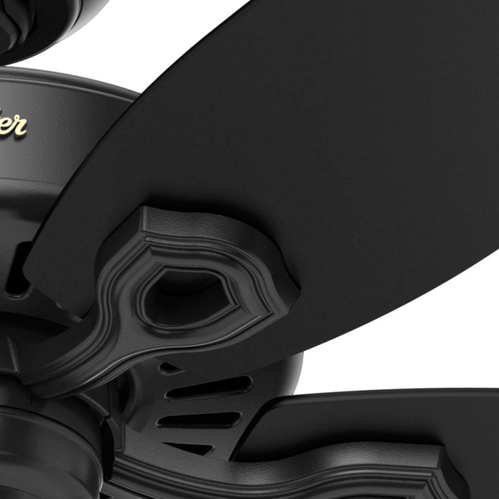 52" Hunter Builder Elite Matte Black Ceiling Fan in scene