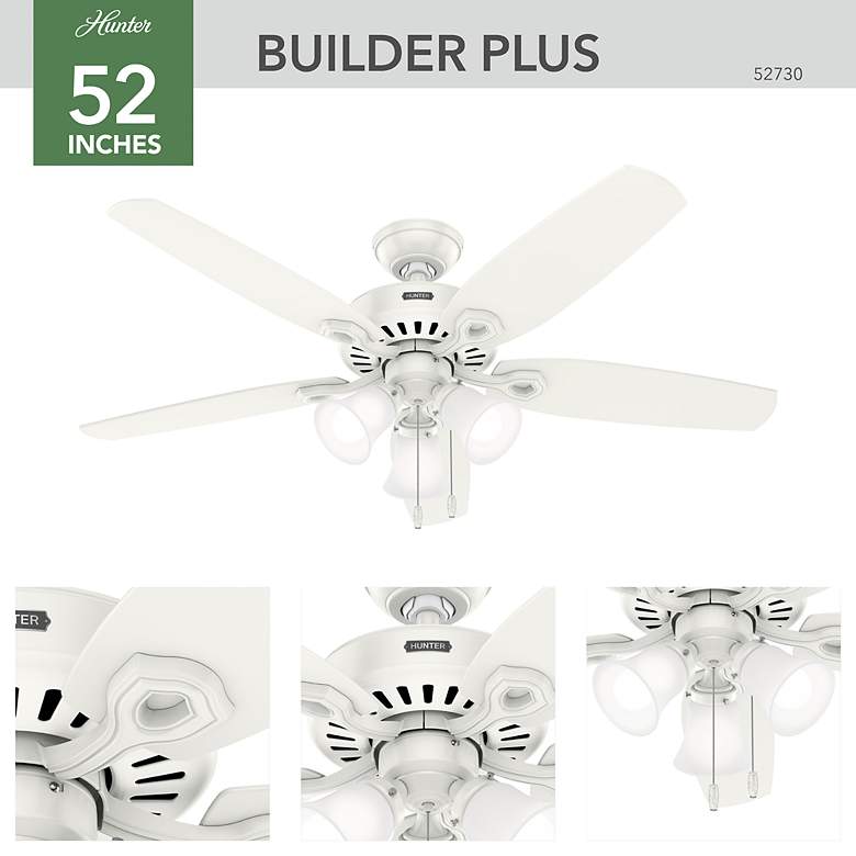 Image 5 52" Hunter Builder Fresh White LED Ceiling Fan more views
