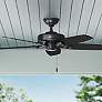 52" Hunter Builder Indoor-Outdoor 5-Blade Matte Black Ceiling Fan in scene