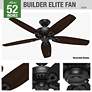 52" Hunter Builder Indoor-Outdoor 5-Blade Matte Black Ceiling Fan in scene