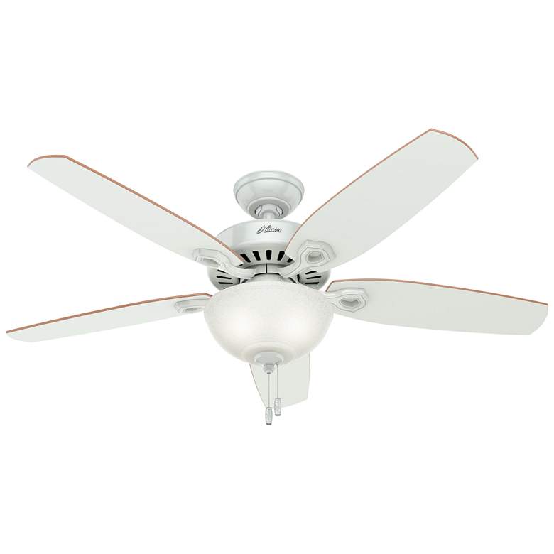 Image 1 52" Hunter Builder White Ceiling Fan with LED Light Kit