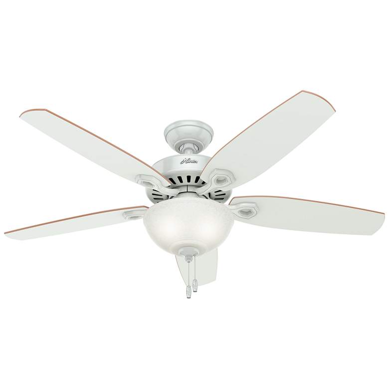 Image 1 52 inch Hunter Builder White Ceiling Fan with LED Light Kit