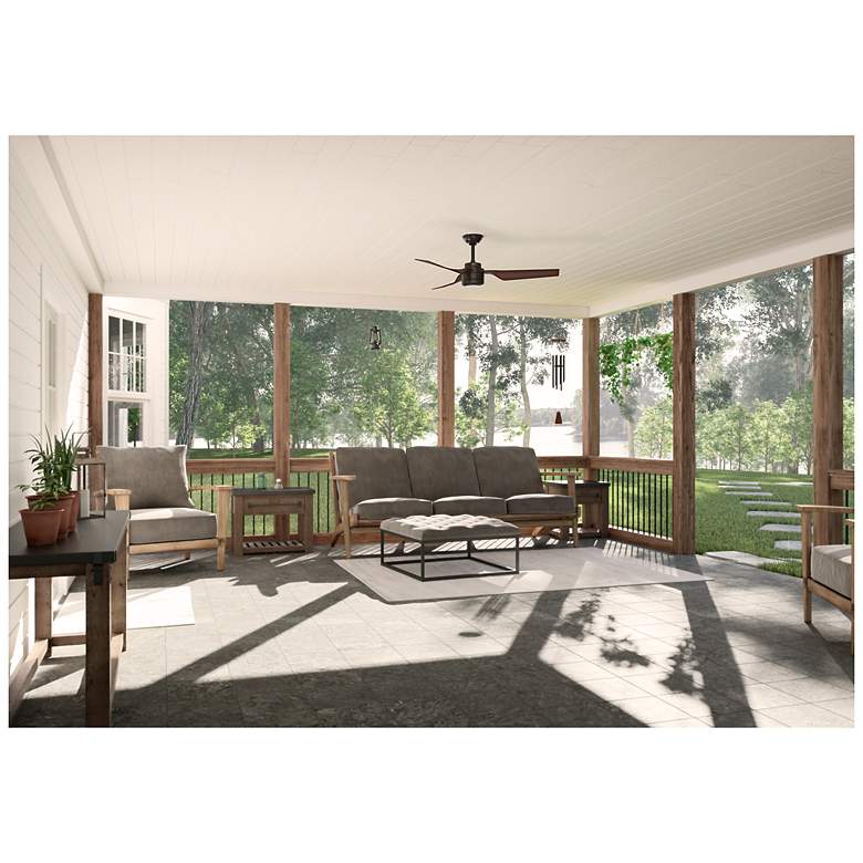 Image 5 52" Hunter Cabo Frio New Bronze Damp Rated Fan with Wall Control more views