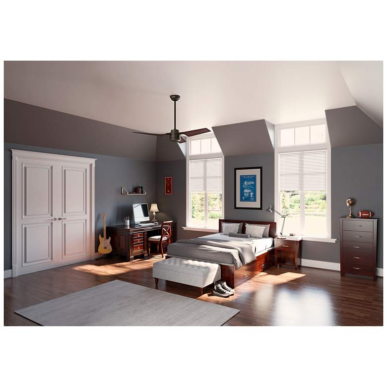 Image 7 52" Hunter Cabo Frio New Bronze Damp Rated Fan with Wall Control more views