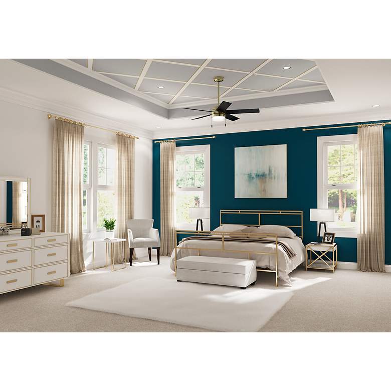 Image 3 52" Hunter Claudette Indoor Modern Brass LED Ceiling Fan more views