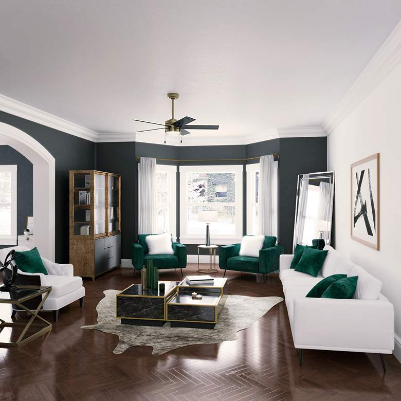 Image 4 52" Hunter Claudette Indoor Modern Brass LED Ceiling Fan more views