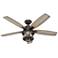 52" Hunter Coral Bay Noble Bronze Damp LED Ceiling Fan with Remote