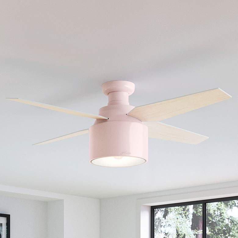 Image 1 52 inch Hunter Cranbrook Blush Pink LED Hugger Ceiling Fan with Remote