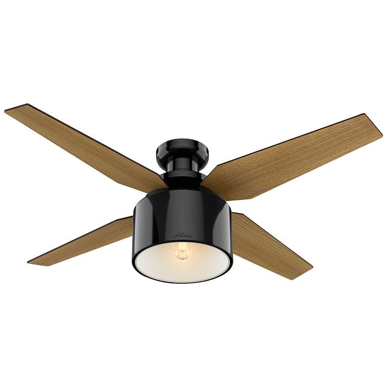 52&quot; Hunter Cranbrook Gloss Black LED Hugger Ceiling Fan with Remote more views