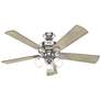 52" Hunter Crestfield Brushed Nickel Ceiling Fan with LED Light Kit
