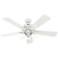 52" Hunter Crestfield Fresh White Ceiling Fan with LED Light Kit