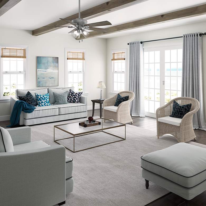 Image 6 52" Hunter Crestfield Matte Silver Ceiling Fan with LED Light Kit more views