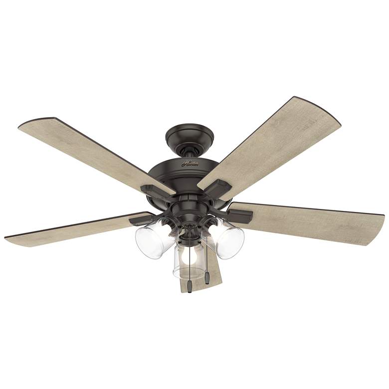 Image 1 52" Hunter Crestfield Noble Bronze Ceiling Fan with LED Light Kit