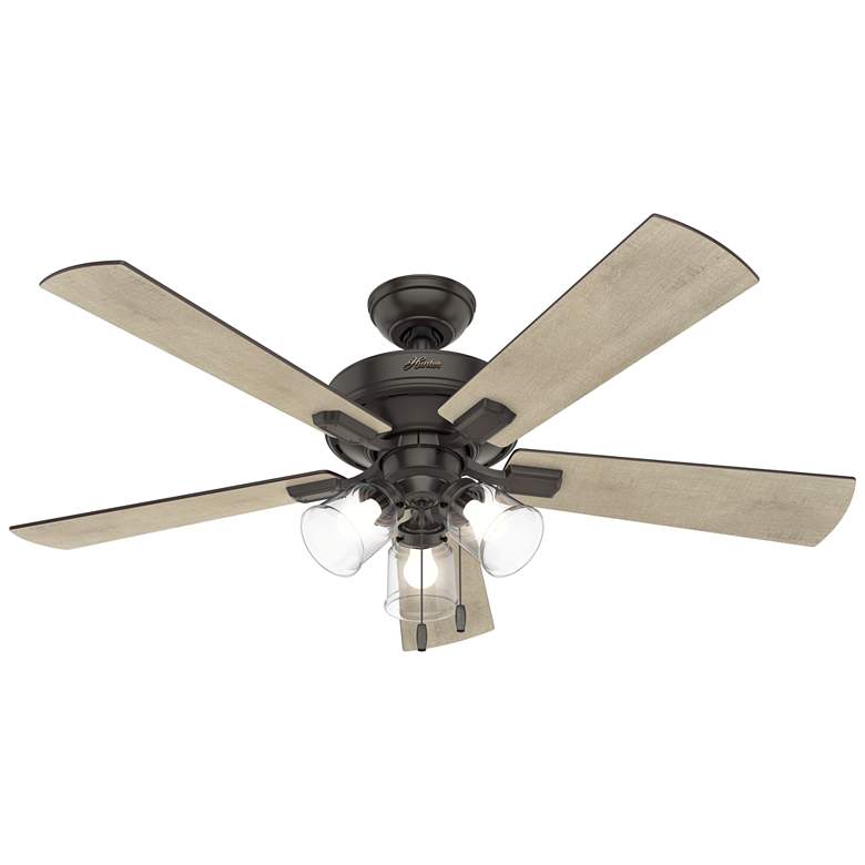 Image 1 52 inch Hunter Crestfield Noble Bronze Ceiling Fan with LED Light Kit