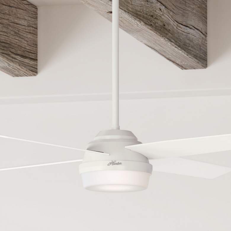 Image 2 52" Hunter Dempsey LED Fresh White Indoor Ceiling Fan with Remote