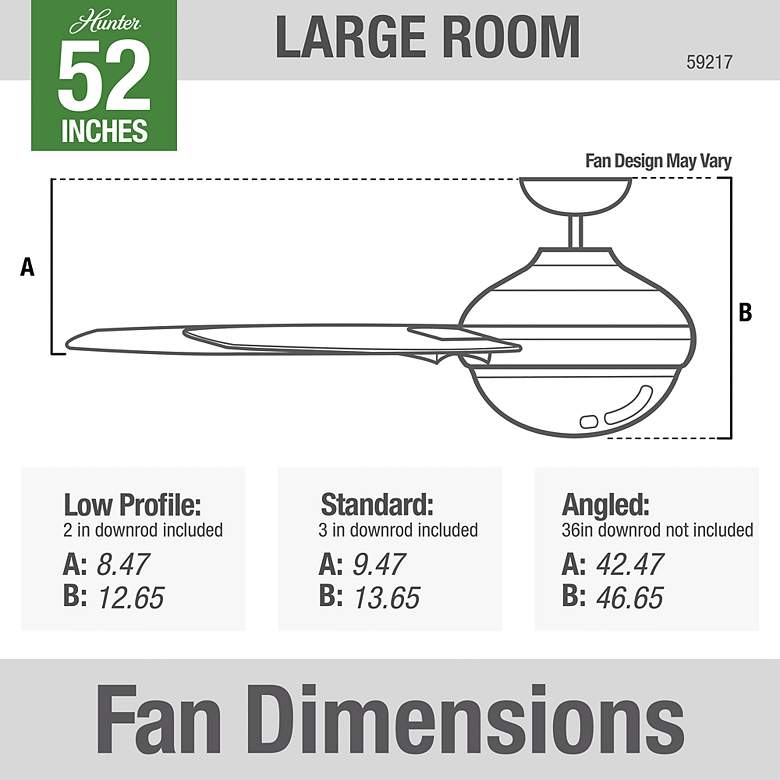 Image 7 52" Hunter Dempsey LED Fresh White Indoor Ceiling Fan with Remote more views