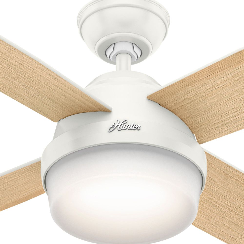 52" Hunter Dempsey LED Fresh White Indoor Ceiling Fan with Remote in scene