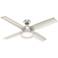 52" Hunter Dempsey Matte Nickel Damp Rated LED Ceiling Fan with Remote