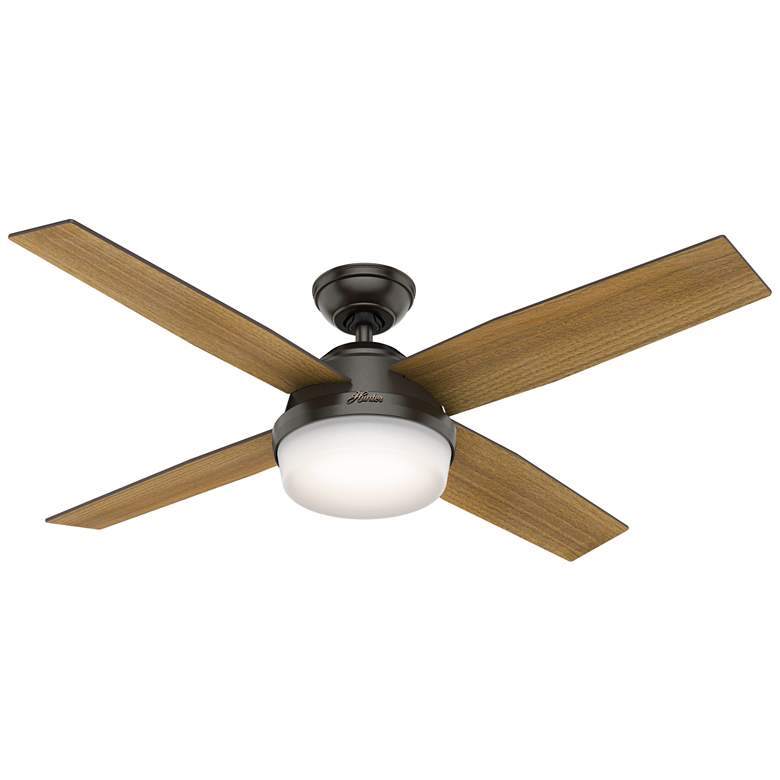 Image 1 52 inch Hunter Dempsey Noble Bronze LED Light Ceiling Fan with Remote