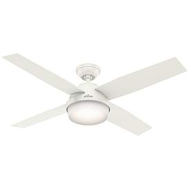 Image1 of 52" Hunter Dempsey White Finish Damp Rated LED Fan with Remote