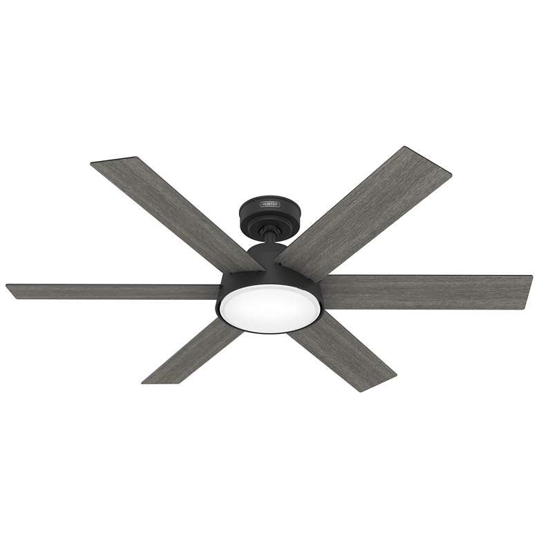 Image 1 52" Hunter Donatella LED Matte Black Ceiling Fan with Remote