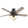 52" Hunter Donegan Onyx Bengal Ceiling Fan with LED Light Kit