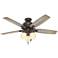 52" Hunter Donegan Onyx Bengal Ceiling Fan with LED Light Kit