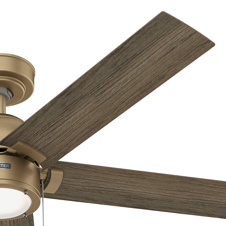 Image 3 52" Hunter Erling Burnished Brass Ceiling Fan with LED Light Kit more views