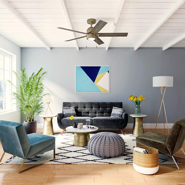 Image 5 52" Hunter Erling Burnished Brass Ceiling Fan with LED Light Kit more views