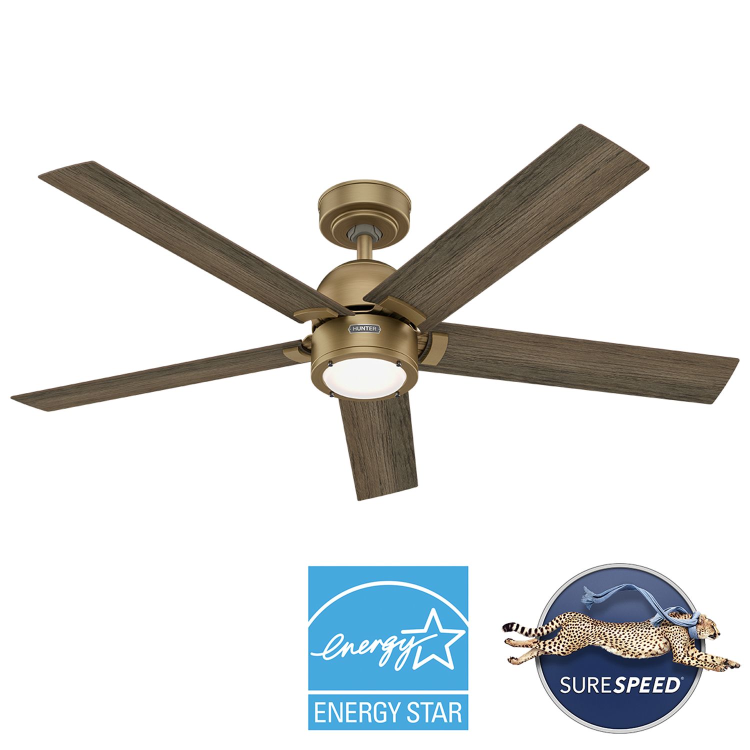 Image 3 52" Hunter Erling Luxe Gold LED Ceiling Fan more views