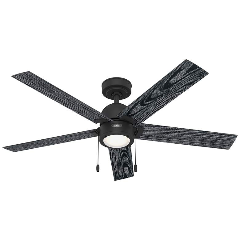 Image 1 52 inch Hunter Erling Matte Black Ceiling Fan with LED Light Kit