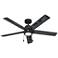 52" Hunter Erling Matte Black Ceiling Fan with LED Light Kit