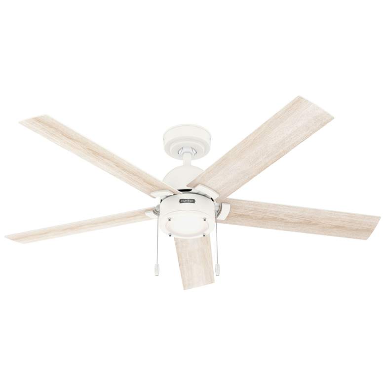 Image 1 52" Hunter Erling Matte White Ceiling Fan with LED Light Kit