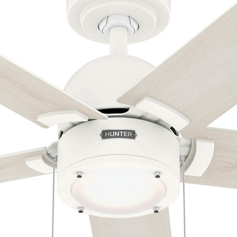 Image 6 52" Hunter Erling Matte White Ceiling Fan with LED Light Kit more views