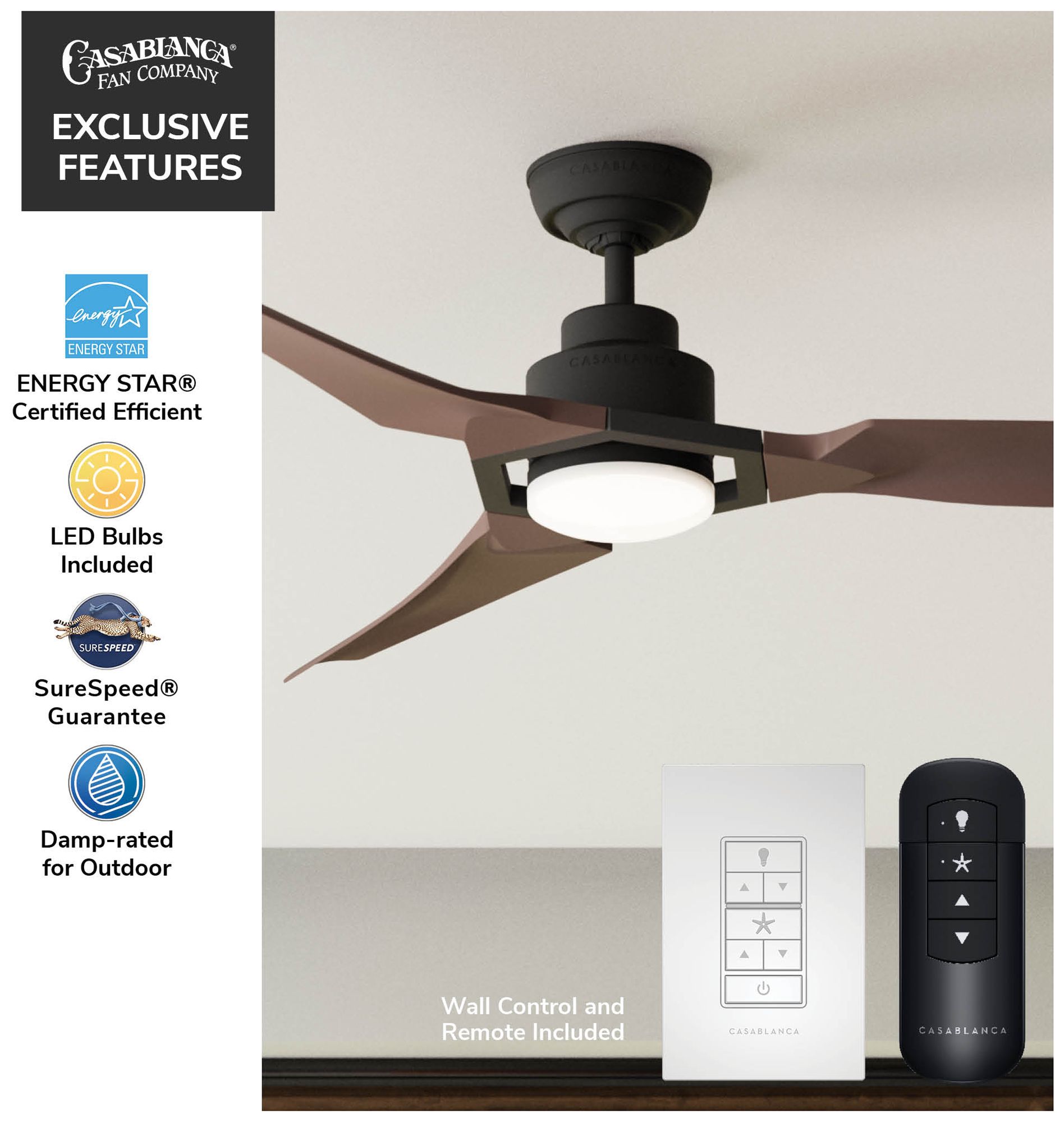 Image 4 52" Hunter Eula Matte Black LED Ceiling Fan more views