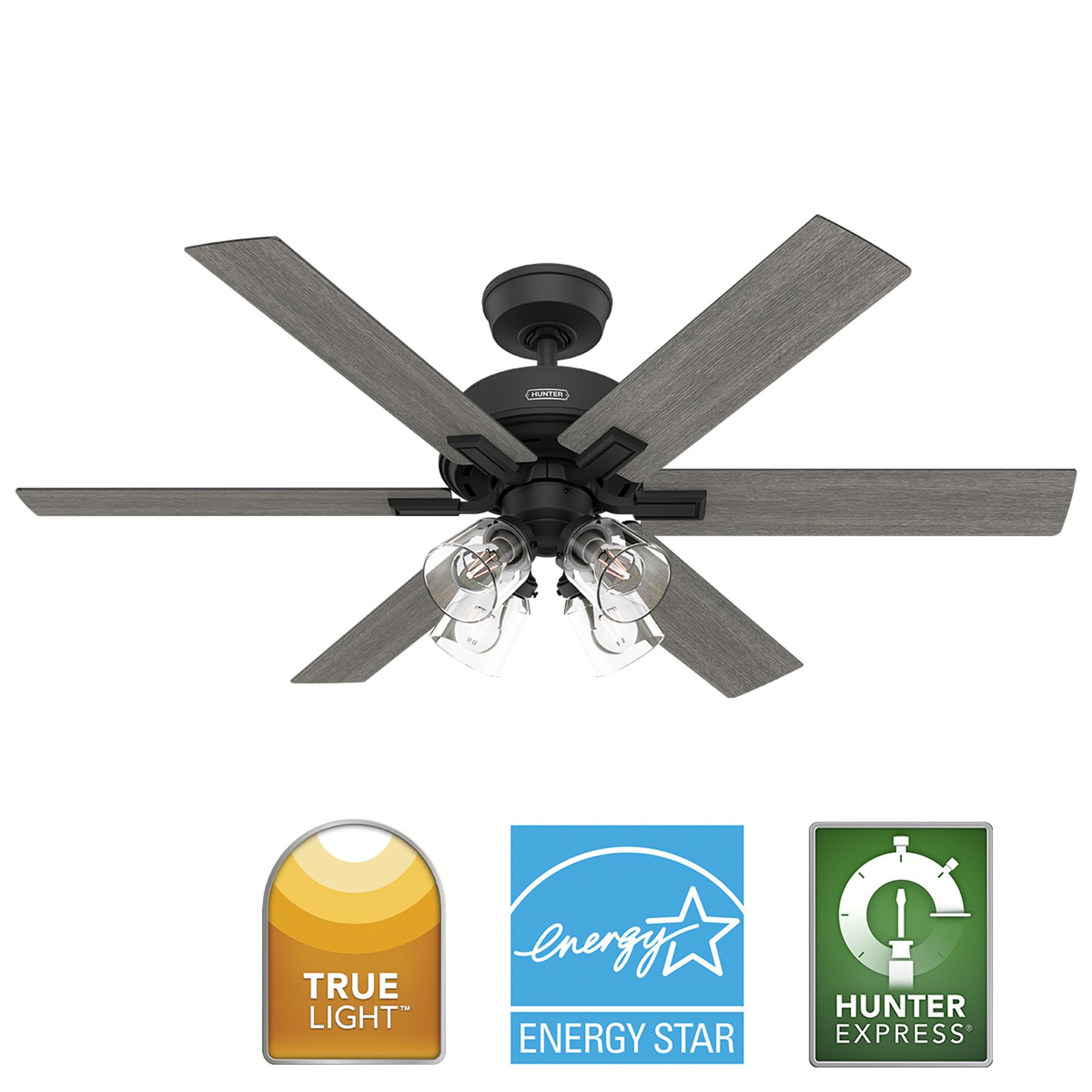 Image 3 52" Hunter Fonthill Matte Black LED Ceiling Fan more views